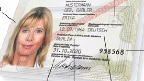 Muster des Bundespersonalausweises