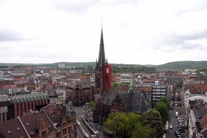 Blick vom Rathausturm über Saarbrücken