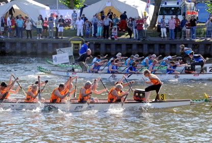 Drachenbootrennen beim Saar-Spektakel am Samstag, 6. August 2016. 