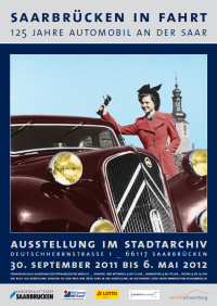 Plakat der Ausstellung „Saarbrücken in Fahrt“