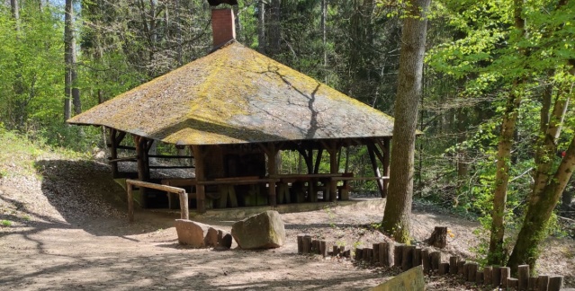 Barbecue area at the Römerbrünnchen in the Saarbrücken city forest