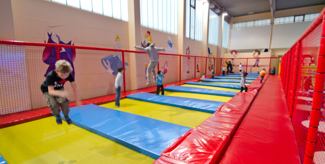 Trampoline area at "Neue Kinderwelt"