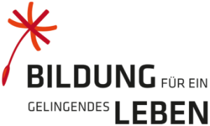 Logo mit dem Schriftzug "Bildung für ein gelingendes Leben" und roter Blume links oben Logo mit dem Schriftzug "Bildung für ein gelingendes Leben" und roter Blume links oben