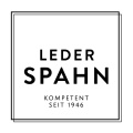 Schwarze-weißes Logo des Geschäfts Leder Spahn